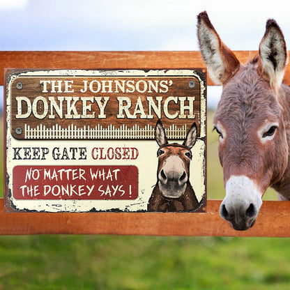 Personalized Donkey Sign for Family with personalized design details for meaningful gifting