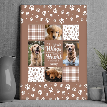 Your Wings Were Ready Personalized Dog Memorial Canvas / Poster - Custom Pet Photo Wall Art