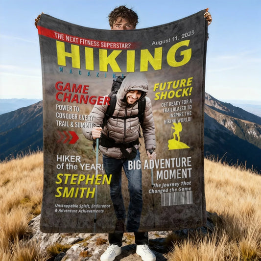 Custom Hiking Photo Cover Blanket - Personalized Hiker Adventure Gift