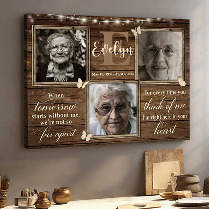 Canvas / Poster material and size view - Custom Memorial Photo Canvas