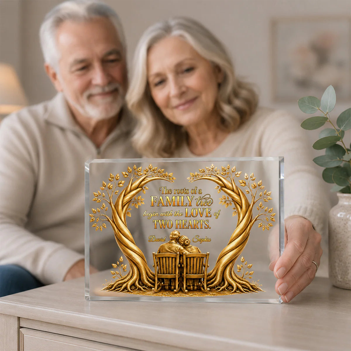 Personalized Family Tree Acrylic Plaque personalization view for Couples