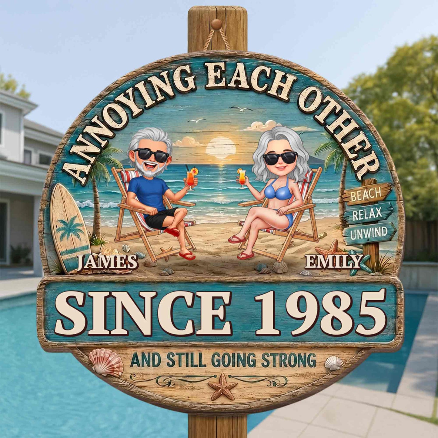 Custom Anniversary Wood Sign for Couples with personalized design details for meaningful gifting