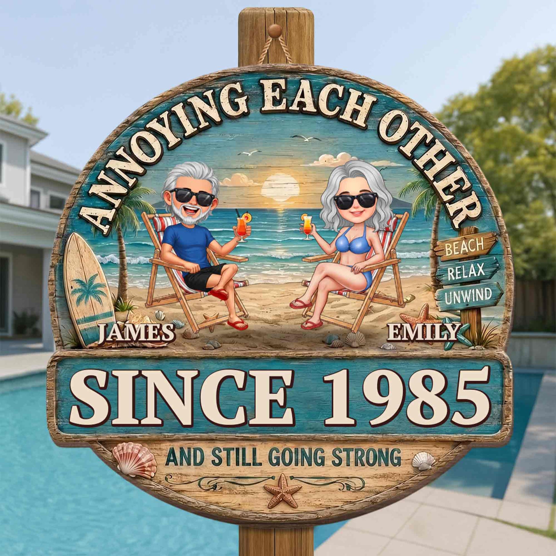 Custom Anniversary Wood Sign for Couples with personalized design details for meaningful gifting