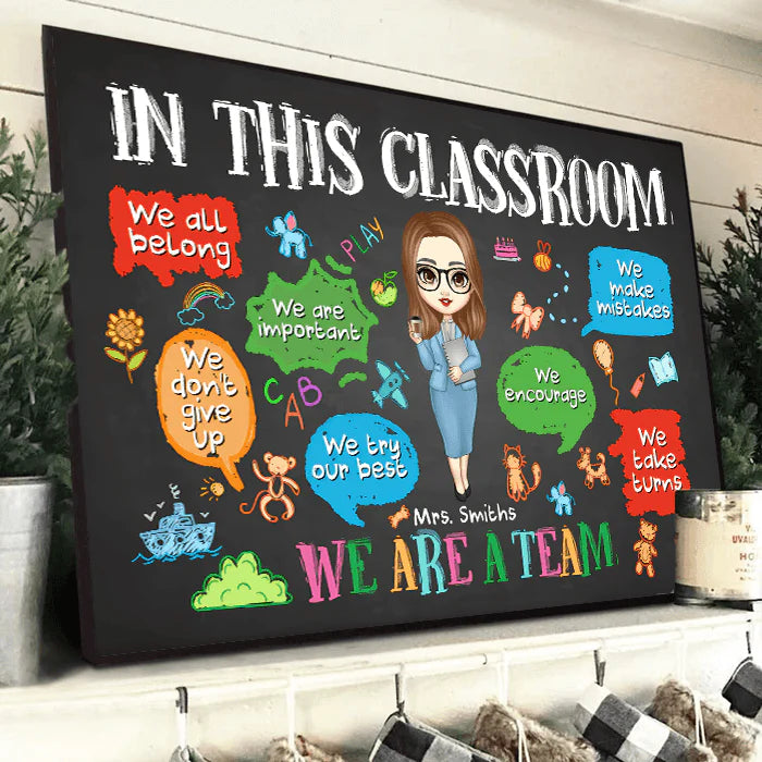 Personalized Teacher Classroom Canvas personalization view for Teacher