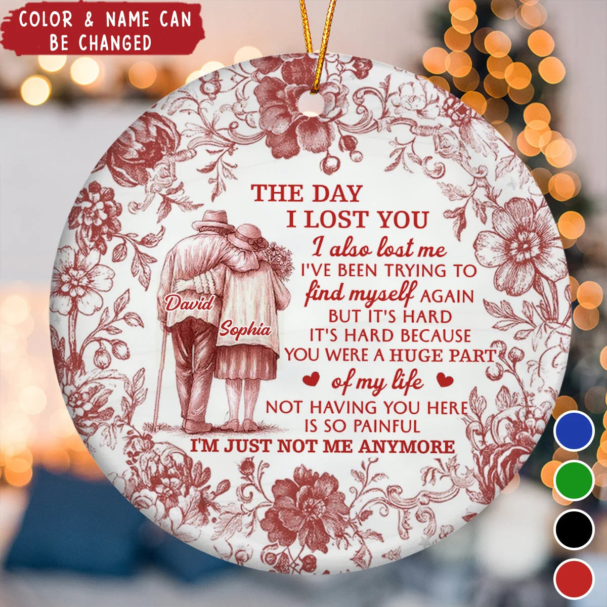 "The Day I Lost You" Personalized Ceramic Ornament - Custom Memorial Gift For Family and Loved Ones