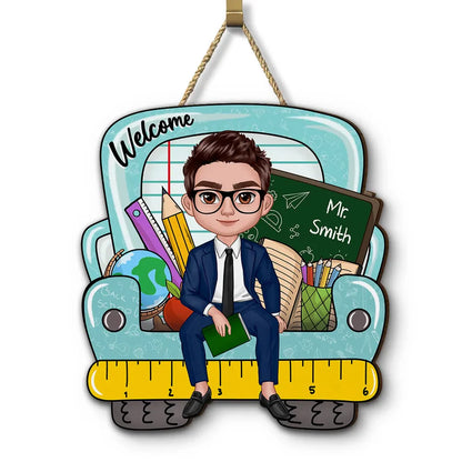 Personalized Teacher Wood Sign personalization view for Teacher