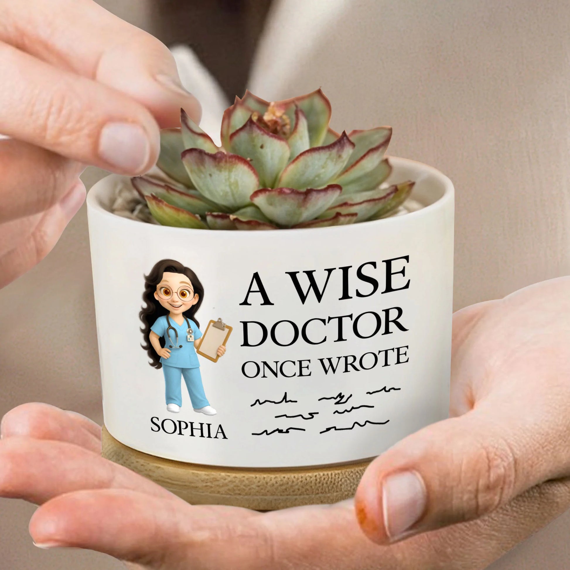 Personalized Doctor Plant Pot personalization view for Nurse
