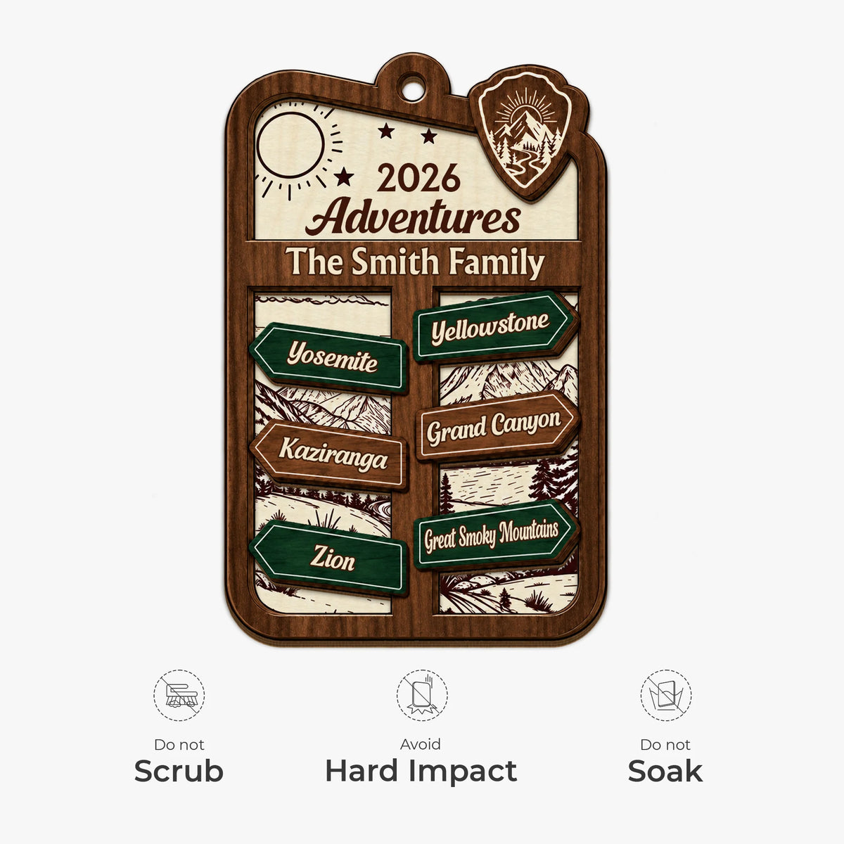 2026 Adventures Personalized Wooden Ornament - Custom Family Travel Keepsake Gift