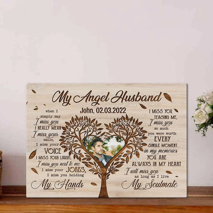 My Angel Husband Personalized Memorial Canvas / Poster - Custom Remembrance Wall Art for Wife