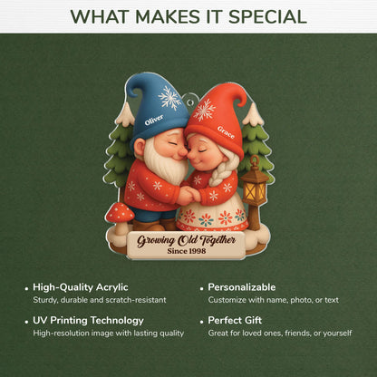 Growing Old Together Personalized Acrylic Ornament - Couples Christmas Keepsake