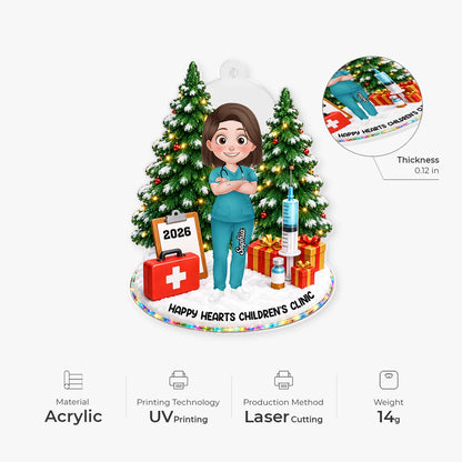 Personalized Nurse Acrylic Ornament - Custom Christmas Tree Keepsake