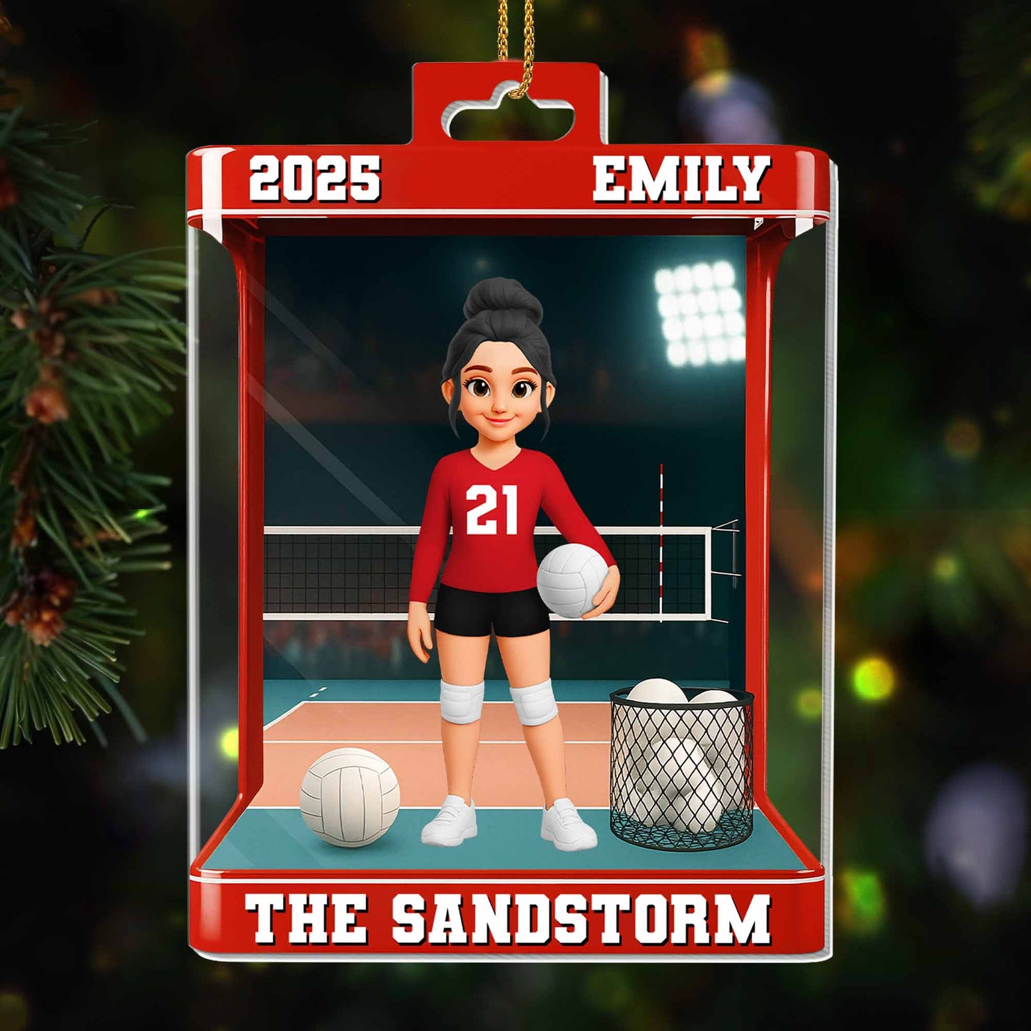 Personalized volleyball player acrylic ornament custom gift for female athletes and team players image 7