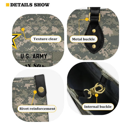 Proud Army Mom My Son My Hero Custom Camouflage Leather Handbag Gift For US Army Mom Wife Grandma Sister... Military Gift H2511 Trna