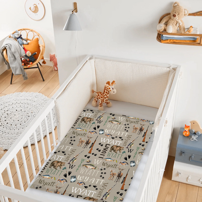 Custom Hunting Baby Blanket - Outdoor Bear Deer Fishing Personalized Name Blanket