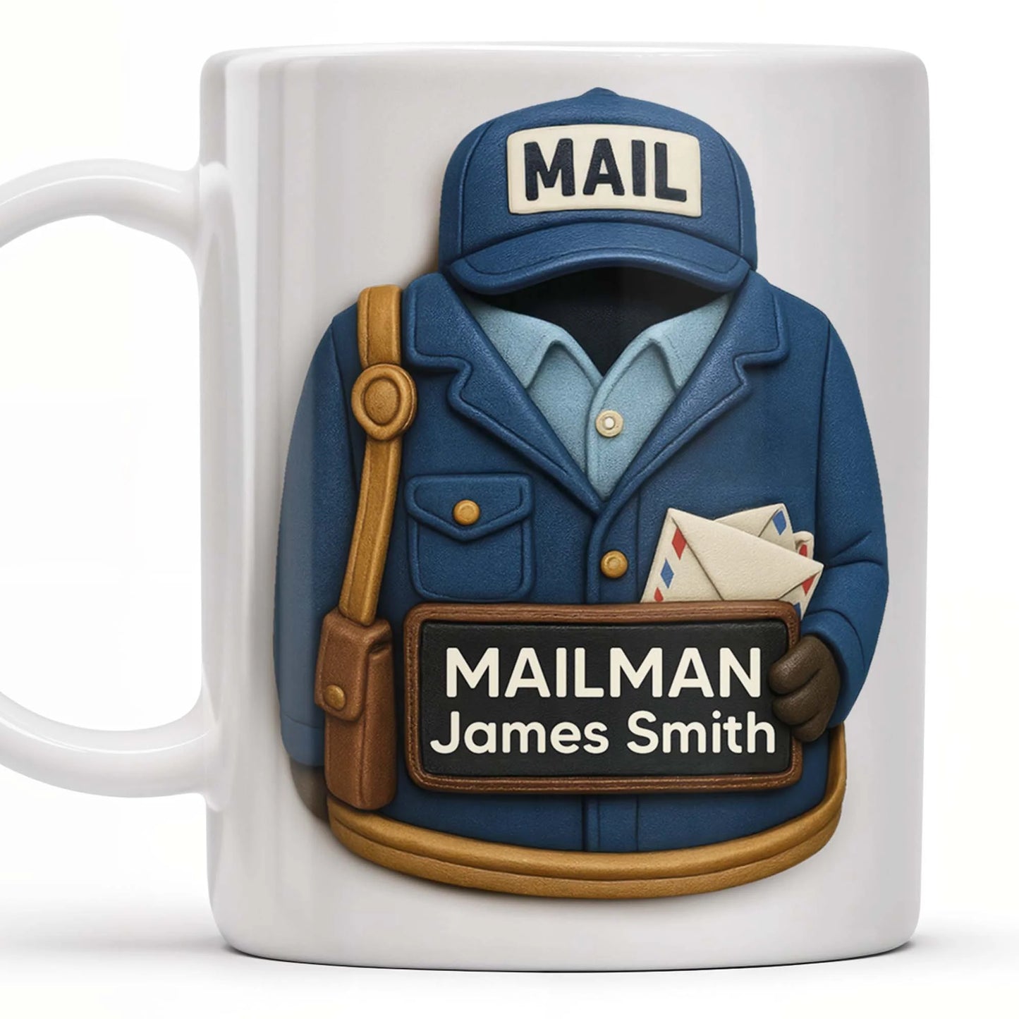 Mug material and size view - Personalized Mailman Coffee Mug