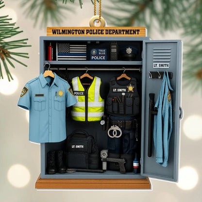 Personalized Police Acrylic Ornament for Family with personalized design details for meaningful gifting image 6