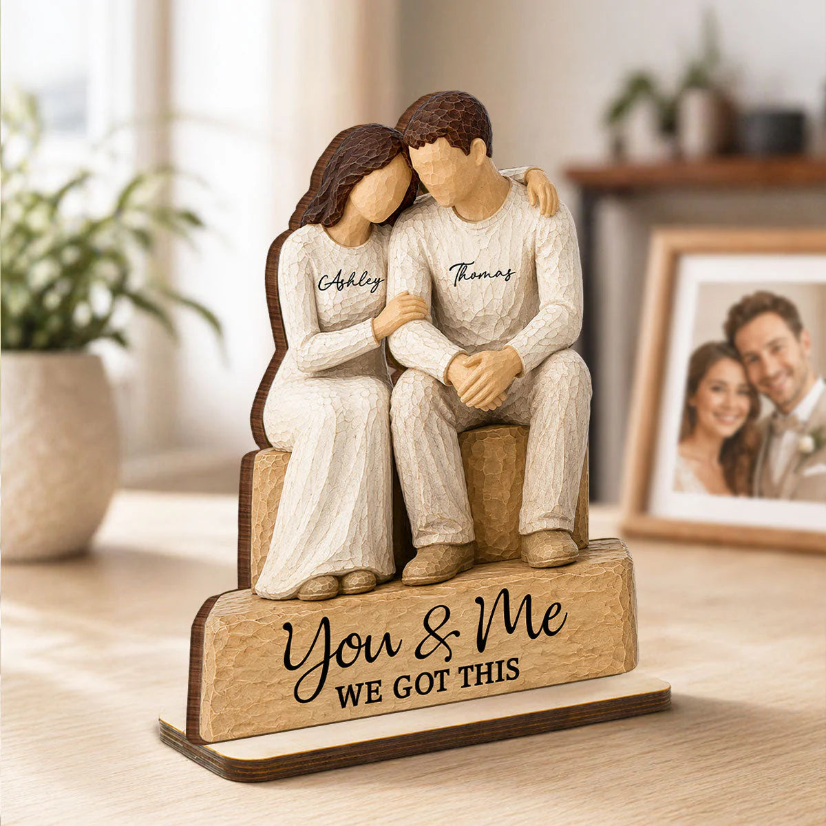Personalized Couple Wooden Plaque personalization view for Couples