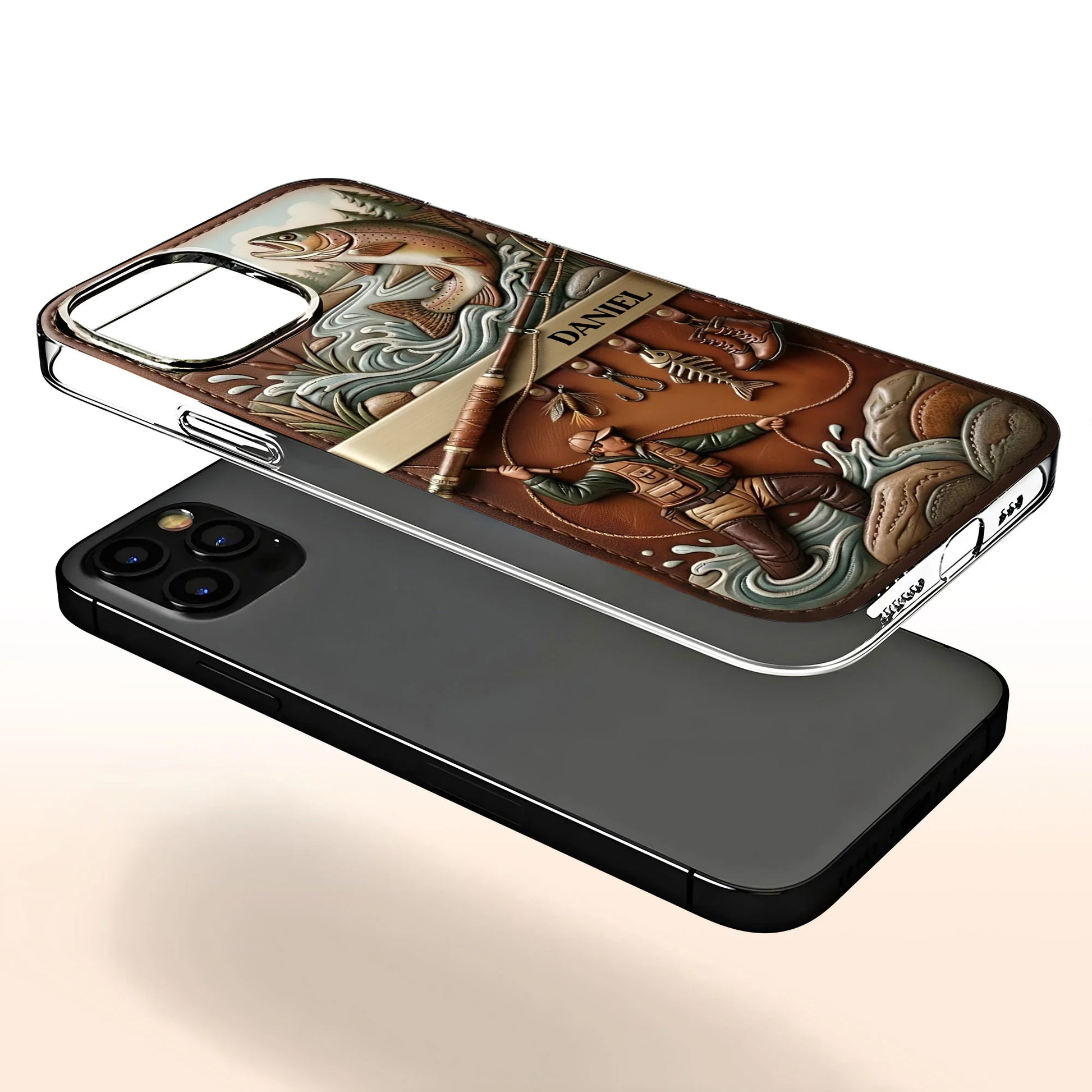 Phone Case material and size view - Personalized Fishing Phone Case