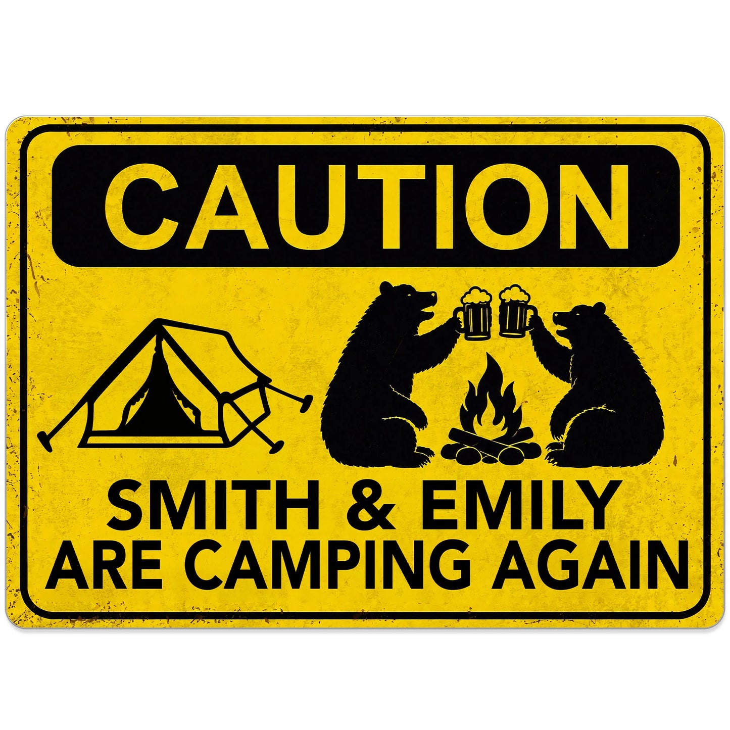 Custom Camping Metal Sign for Couples with personalized design details for meaningful gifting image 9
