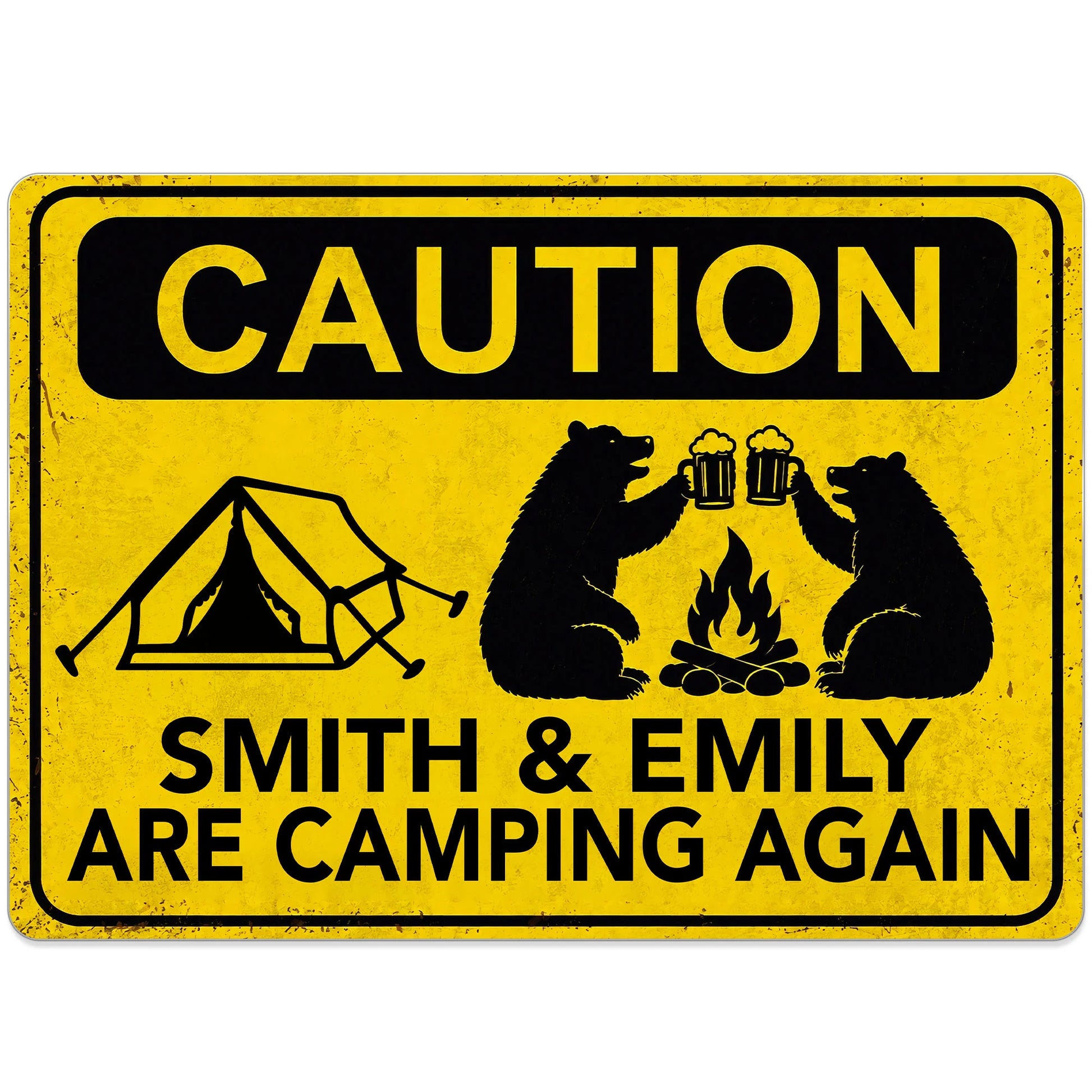 Custom Camping Metal Sign for Couples with personalized design details for meaningful gifting image 9