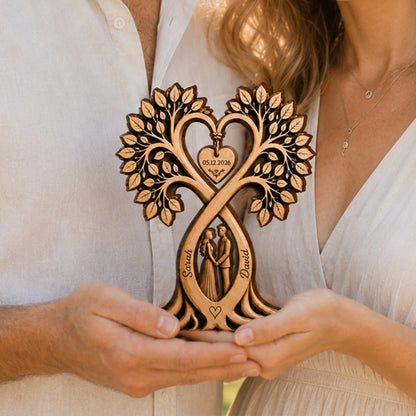 Plaque material and size view - Custom Couples Anniversary Wooden Plaque