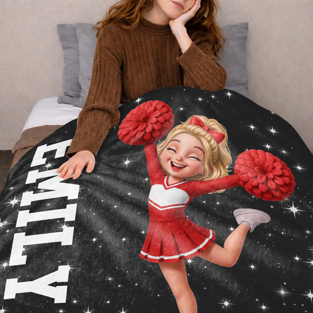 Pink Panthers Spirit Cheer Personalized Blanket - Custom Gift for Cheerleaders