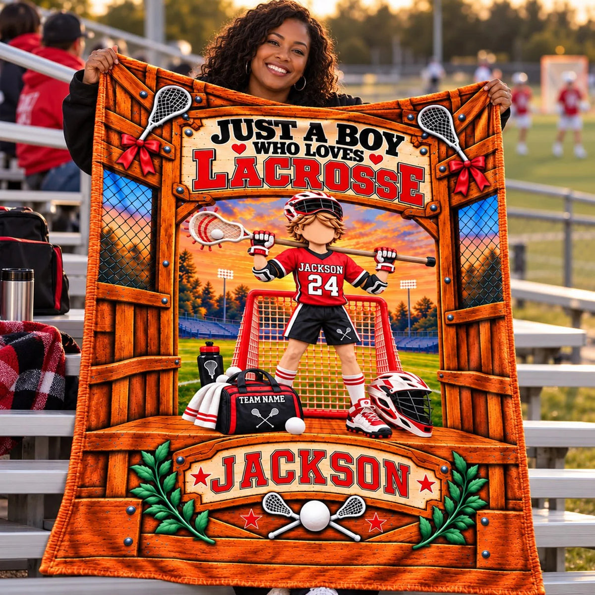 Just A Boy Who Loves Lacrosse, Personalized Lacrosse Blanket, Custom Player Name Gift, Gift For Lacrosse Players Lacrosse Lover T1807 Nh00 TL06
