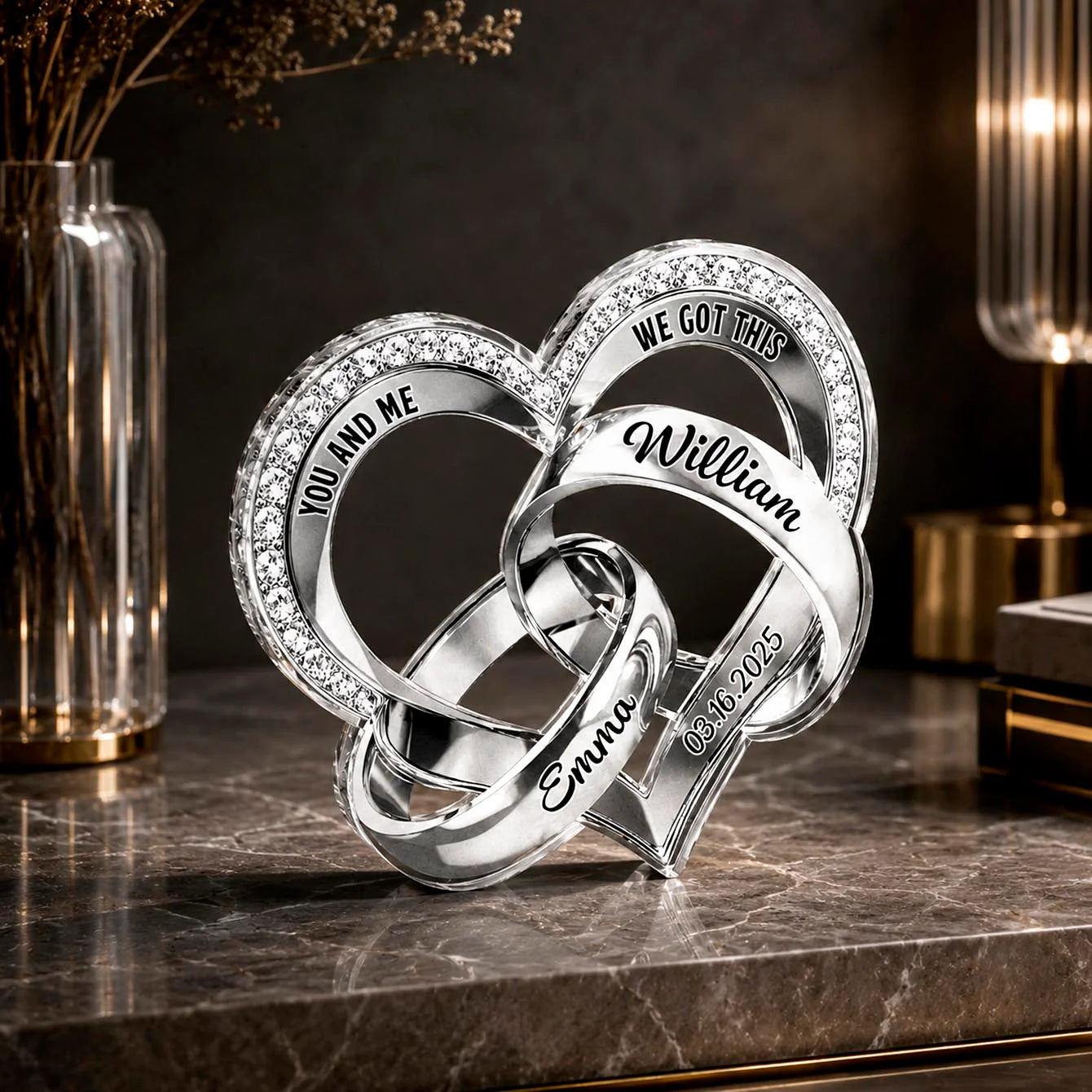 Custom Couple Anniversary Plaque for Wife with personalized design details for meaningful gifting image 7