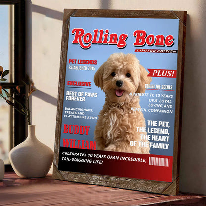 Canvas / Poster material and size view - Custom Pet Portrait Canvas