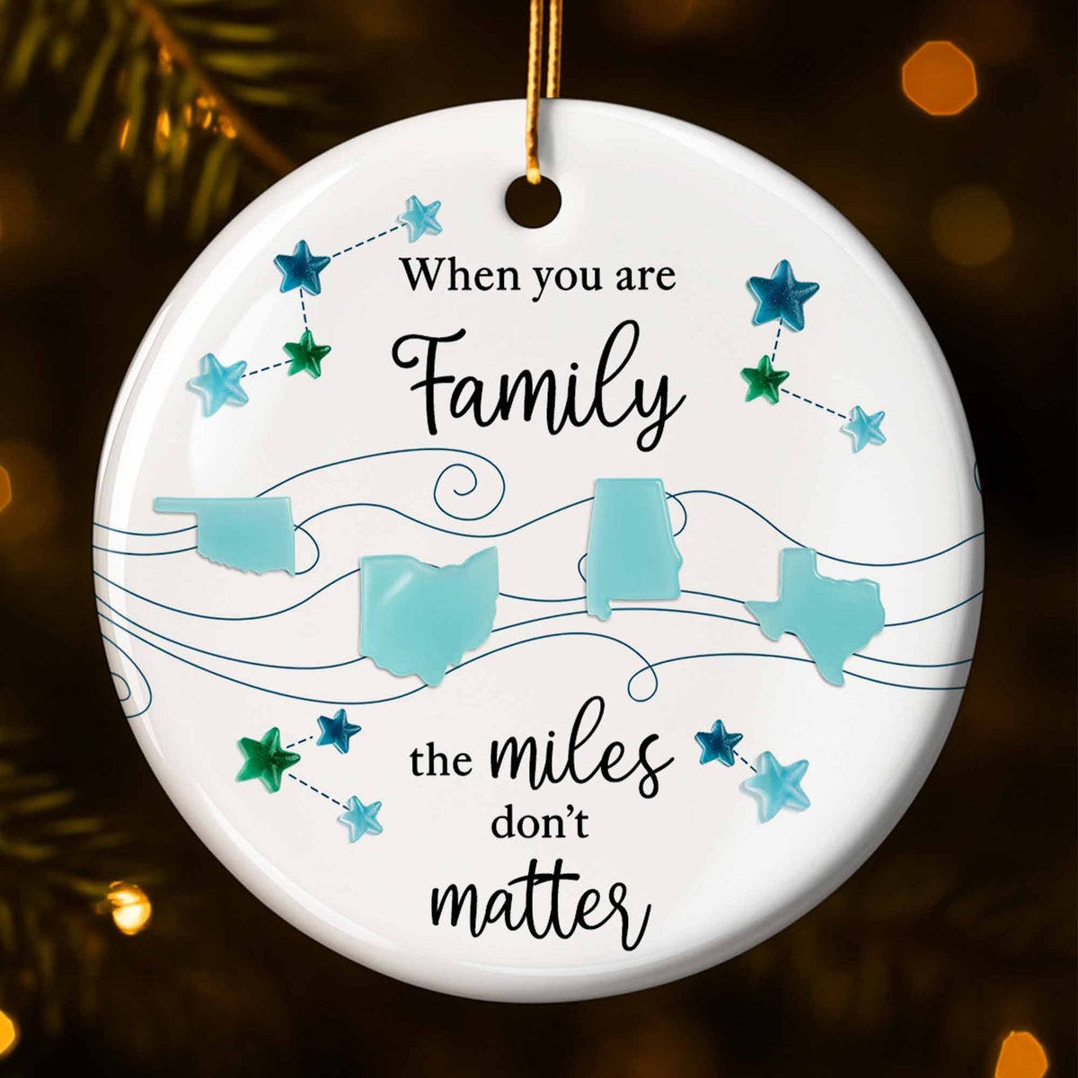 When You Are Family The Miles Don't Matter, U.S. State Shapes