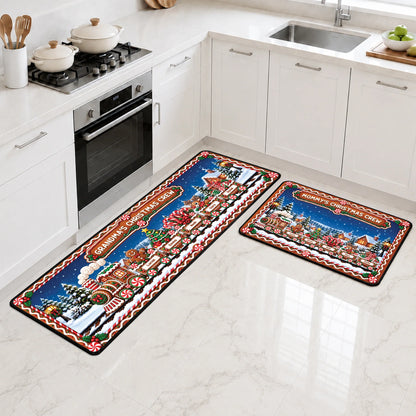 Personalized Grandma’s Christmas Crew Doormat Runner Rug Custom Name - Kitchen Decor Gift for Mom