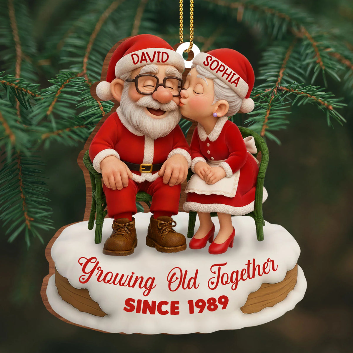 Growing Old Together Elderly Couple Christmas