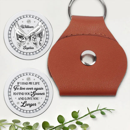 Personalized pocket hug keychain token with pinky swear design for couples anniversary gift