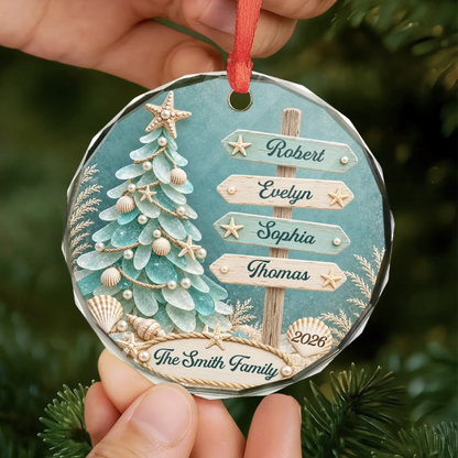 Custom Sea Glass Circle Glass Ornament - Personalized Crystal Ornament - Christmas Gift For Family b641623b-6577-4554-8eee-1a0e3169a6f9-banner-5.png