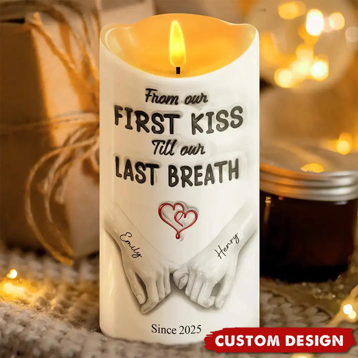 Loved You Then Love You Still Personalized Flameless LED Candle - Anniversary Keepsake for Couples