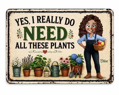 Metal Sign material and size view - Personalized Garden Sign