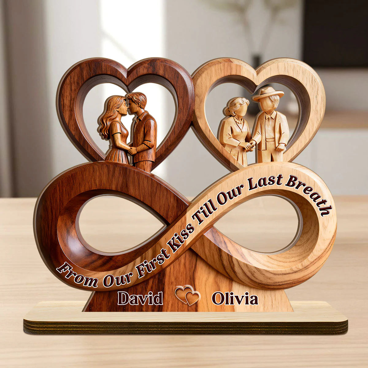 Custom Infinity Name Plaque for Wife with personalized design details for meaningful gifting image 7