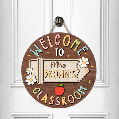 Personalized Teacher Door Sign personalization view for Teacher