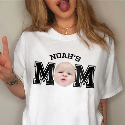 Custom Kid Photo Dad Mom Comfort Shirt personalization view for Dad