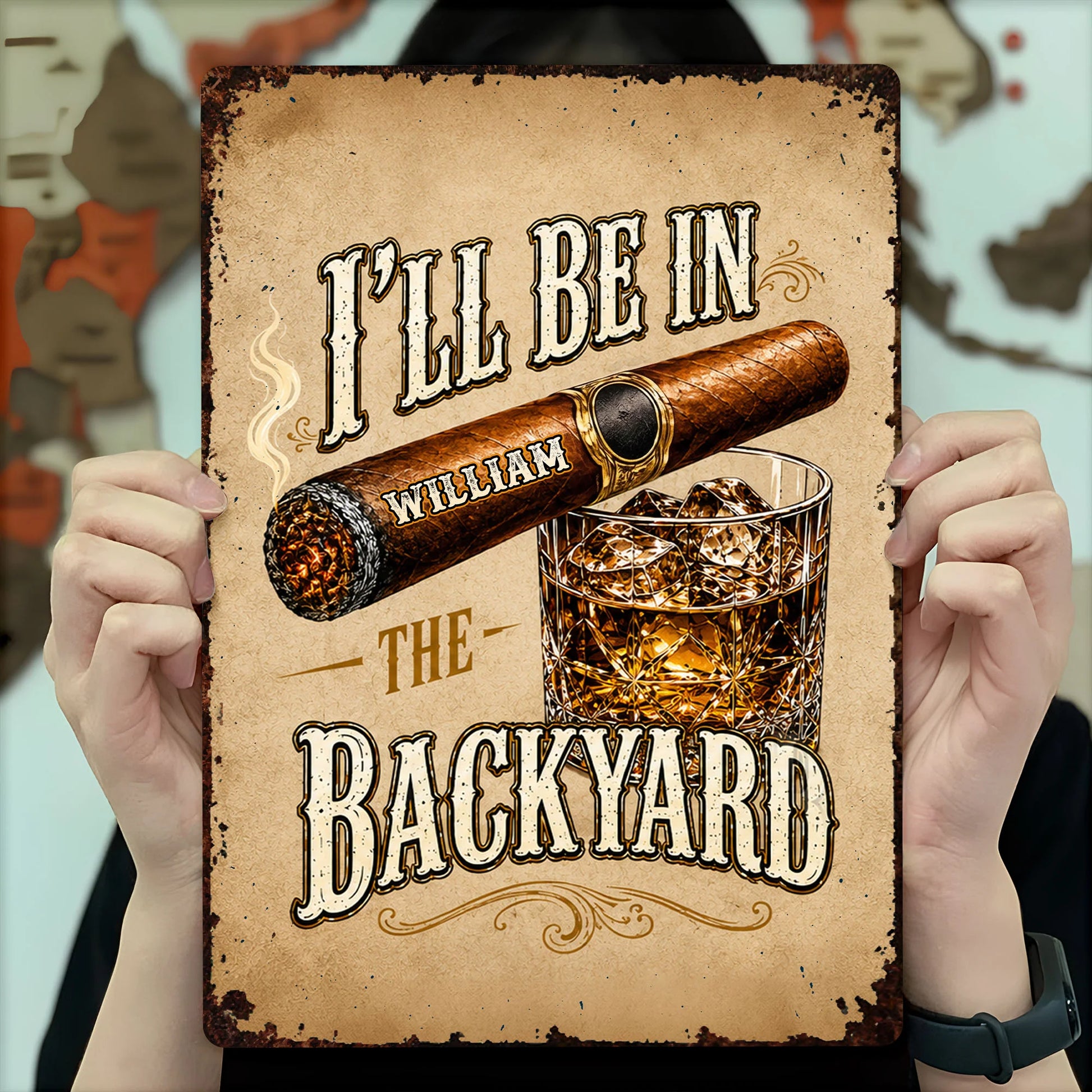 Personalized Man Cave Sign for Dad with personalized design details for meaningful gifting image 6