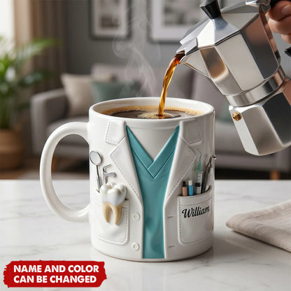Custom Dentist Scrubs Coffee Mug personalization view for Nurse