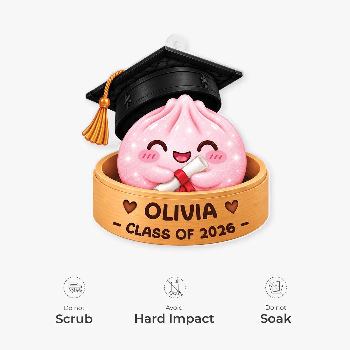 Class of 2026 Graduation Dumpling - Personalized Acrylic Ornament for Senior Gift Keepsake
