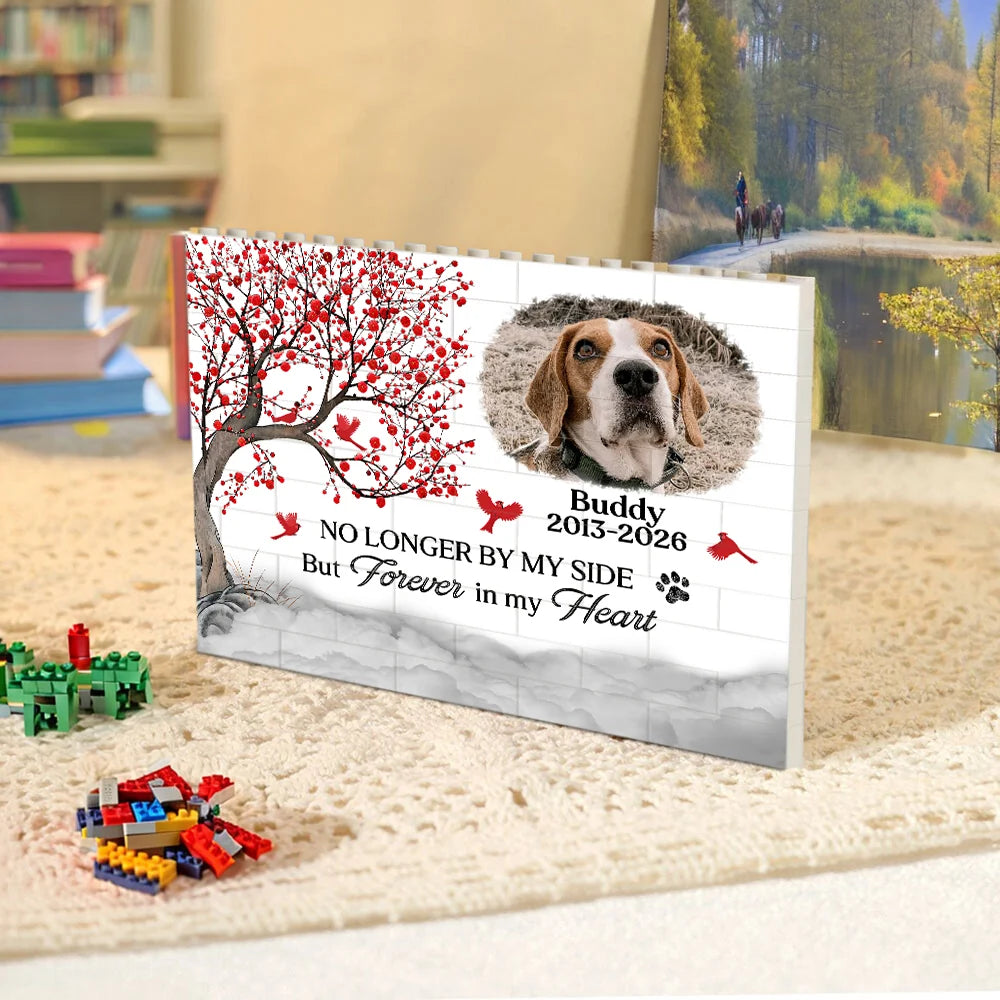 "You Left Paw Prints On My Heart" Personalized Pet Memorial Building Block - Custom Photo Keepsake Gift for Pet Lovers