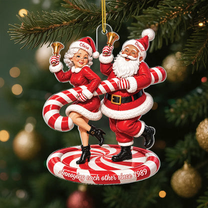 Growing Old Together Personalized Santa Couple Acrylic Ornament - Anniversary Christmas Gift