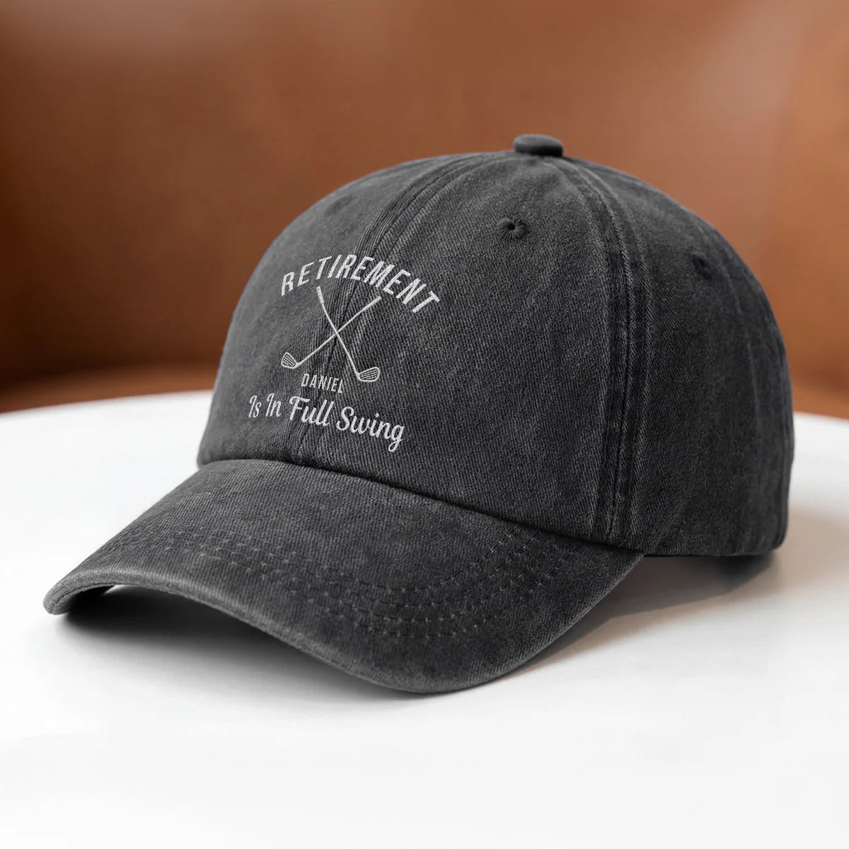 Personalized Golf Retirement Hat personalization view for Dad