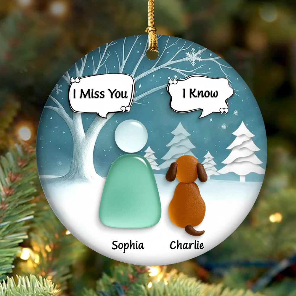 I Still Talk About You I Love You, Personalized Custom 3D Effect Heart Ceramic Ornament, Memorial Gift For Dog Lovers T1807