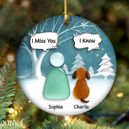 I Still Talk About You I Love You, Personalized Custom 3D Effect Heart Ceramic Ornament, Memorial Gift For Dog Lovers T1807