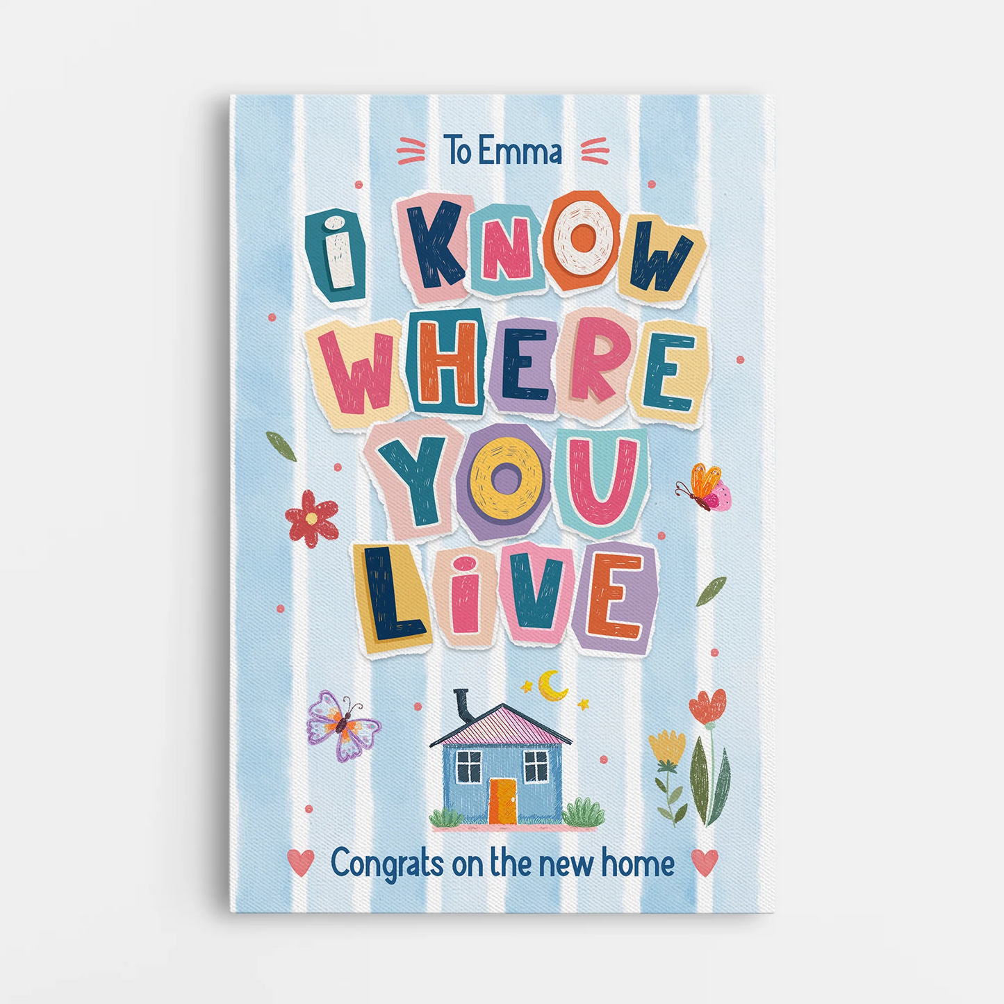 Personalized Housewarming Canvas for Best Friends with personalized design details for meaningful gifting