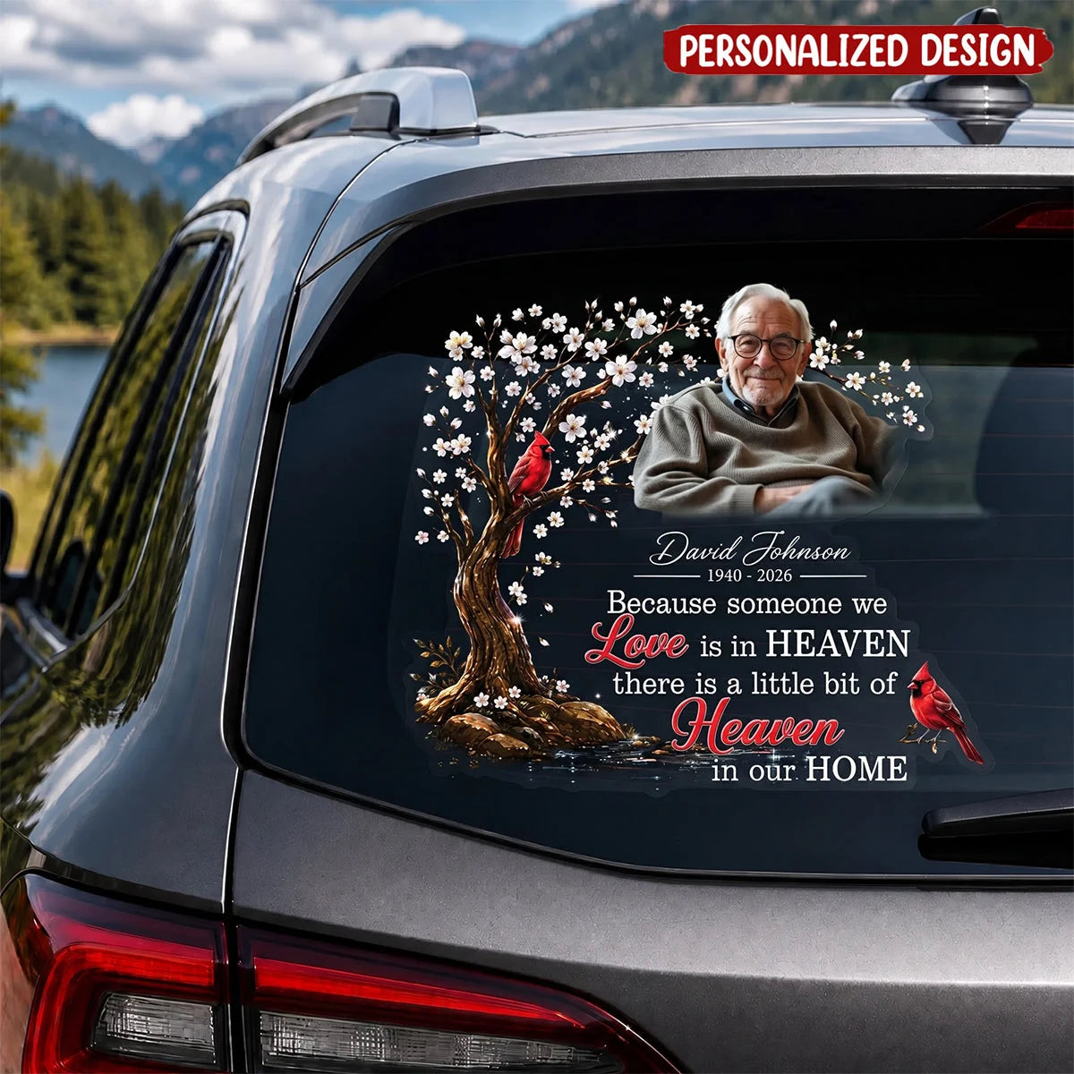 Because Someone We Love Is In Heaven - Personalized Memorial Decal for Car & Home Window