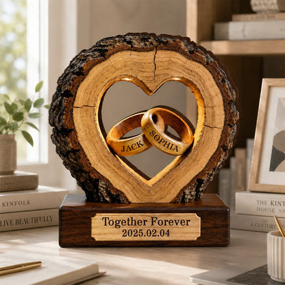 Together Forever Personalized Wooden Block - Custom Keepsake for Couples’ Anniversary
